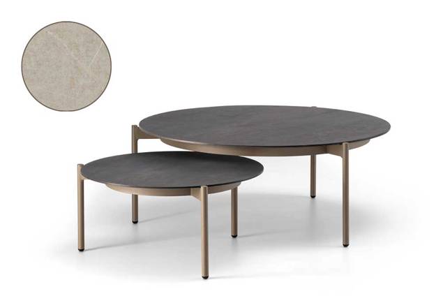 Taormina Loungetisch Set Aluminium Ø 60/90 cm